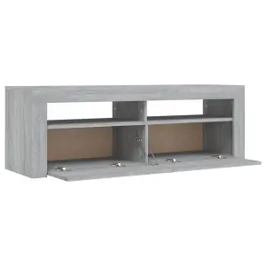 Berkfield TV Cabinet with LED Lights Grey Sonoma 120x35x40 cm