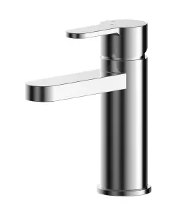 Round Eco Mono Basin Mixer Tap & Push Button Waste - Chrome