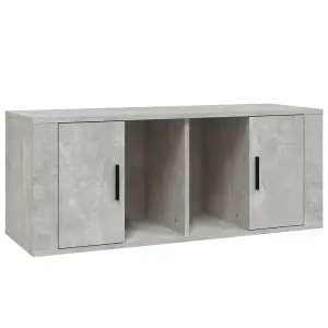 Berkfield TV Cabinet Concrete Grey 100x35x40 cm Engineered Wood