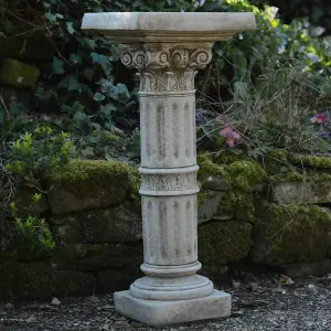 Classic Corinthian Birdbath with Square Top