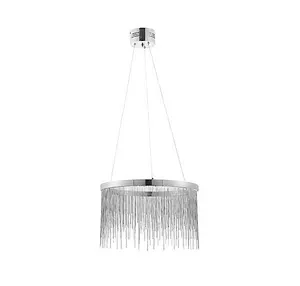 Luminosa Zelma LED 1 Light Pendant Chrome, Silver Chain