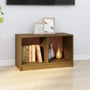 Berkfield TV Cabinet Honey Brown 70x33x42 cm Solid Pinewood