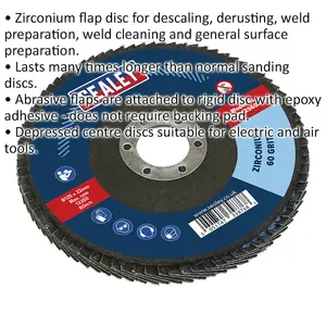 Durable 125mm Zirconium Flap Disc with 22mm Bore for Surface Preparation