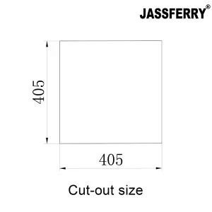 JASSFERRY Undermount Kitchen Sink Handmade 1.2mm Thickness Stainless Steel Single One Bowl 440 x 440 mm, with Overflow