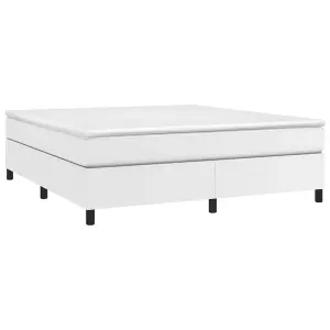 Berkfield Box Spring Bed Frame White 180x200cm 6FT Super King Faux Leather