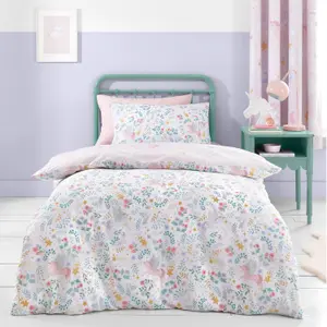 Catherine Lansfield Bedding Fairytale Unicorn Duvet Cover Set Pink