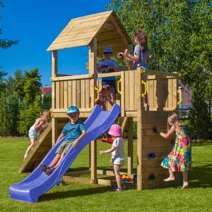 Shire Adventure Peaks Fortress 3 Climbing Tower with Swing, Slide Climbing Rope and Rock Wall