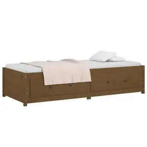 Berkfield Day Bed Honey Brown 75x190 cm Small Single Solid Wood Pine