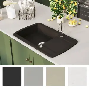 Berkfield Granite Kitchen Sink Single Basin Black