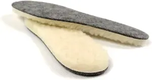 Wool Sheepskin Felt Thick & Fluffy Shoes Insoles Boots Inner Soles (Size UK 6)