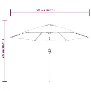 Berkfield Outdoor Parasol with Metal Pole 300 cm Black