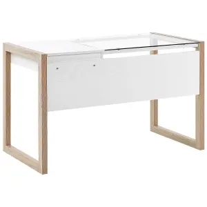 Home Office Desk with Storage White JENKS