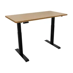 Dellonda Oak Electric Adjustable Standing Desk, 1400 x 700mm Dual Motor 100kg