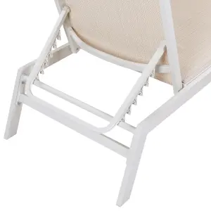 Sun Lounger Metal Beige CATANIA