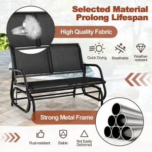 Costway Outdoor Swing Glider Chair 2-Person Patio Garden Rocking Swing Bench Loveseat