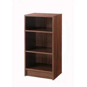 3 Tier Cube Bookcase Display Shelving Storage Unit Wood Furniture Walnut