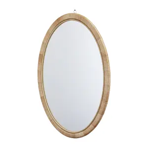 Oval Wall-mounted Framed mirror, (H)50cm