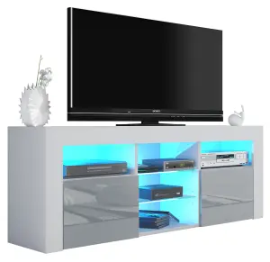 TV Unit 145cm Sideboard Cabinet Cupboard TV Stand Living Room High Gloss Doors