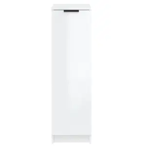 Berkfield Shoe Cabinet High Gloss White 30x35x100 cm Engineered Wood