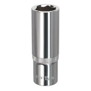 Sealey WallDrive Socket 15mm Deep 3/8" Drive Fully Polished Finish Tool SP3815D