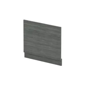 Fusion 700Mm Straight Bath End Panel And Plinth Anthracite Woodgrain