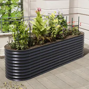 320cm x 80cm Galvanized Steel Raised Garden Beds Outdoor Large Metal Garden Box Planter Raised Beds