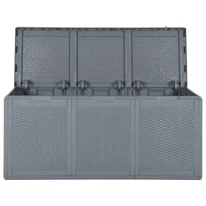 Berkfield Garden Storage Box Grey PP Rattan 270 L