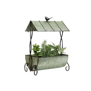 Melody Maison Rustic Metal Wishing Well Planter Pot