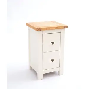 Aubusson 2 Drawer Bedside Table Off White