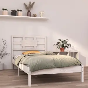 Berkfield Bed Frame White Solid Wood 100x200 cm