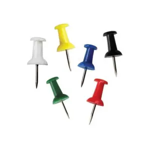 Essentials Push Pins (Pack of 25) Multicoloured (One Size)