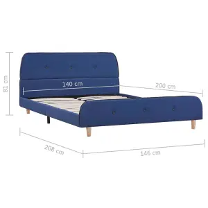 Berkfield Bed Frame Blue Fabric 135x190 cm 4FT6 Double