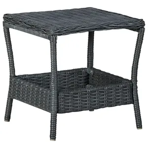 Berkfield Garden Table Dark Grey 45x45x46.5 cm Poly Rattan