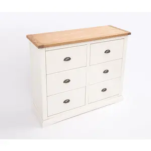 Cosenza 6 Drawer Chest of Drawers Brass Cup Handle