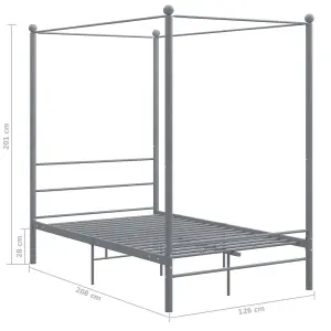 Berkfield Canopy Bed Frame Grey Metal 120x200 cm