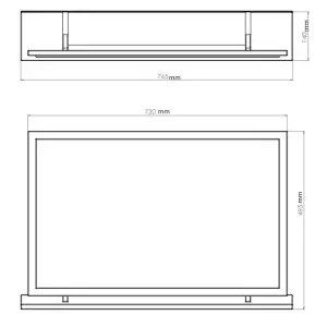 Nashville Grey Rectangular Freestanding Framed mirror, (H)49.5cm (W)76.5cm