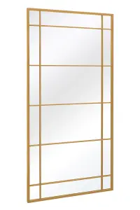 MirrorOutlet The Tabula Gold Metal Framed Window Wall or Leaner Mirror 180CM X 90CM