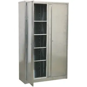 Durable Galvanized Steel Floor Cabinet with Locking Double Doors and Adjustable Shelves