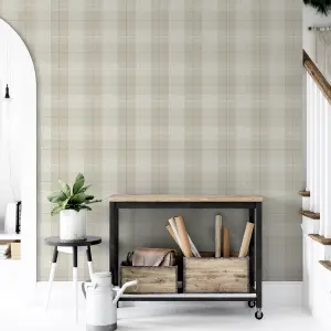 Arthouse Country Tartan Taupe Wallpaper 294903