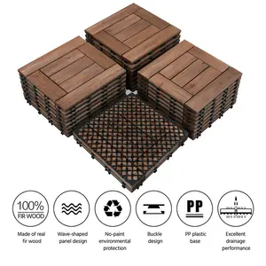 30cm L x 30cm W Interlocking Wood Deck Tile (Set of 27) (Set of 27)