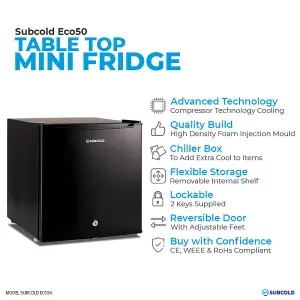 Subcold Eco50 Mini Fridge - Black