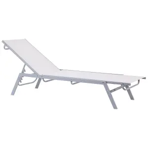 Beliani Modern Sun Lounger Metal White NOLI