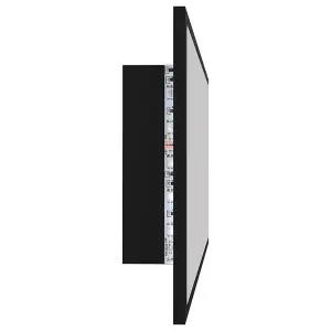 Berkfield LED Bathroom Mirror Black 100x8.5x37 cm Engineered Wood