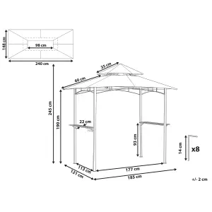 Beliani Traditional Gazebo Dark Green NARO