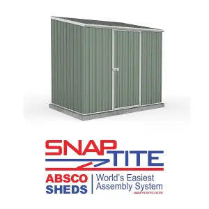 Absco 7.5ft x 5ft Pent Metal Storage Shed Single Door Green Garden Building