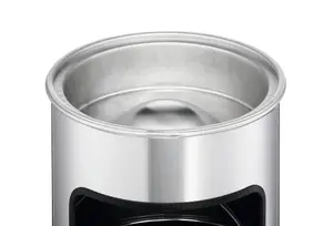 Durable Round Metal Waste Bin with Fire Extinguishing Ashtray - 17L - Silver