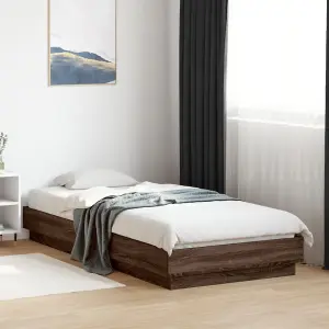 Berkfield Bed Frame without Mattress Brown Oak 90x200 cm Engineered Wood