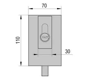 Corner lock, single-sided cylinder rosette, profile cylinder, brushed stainless steel