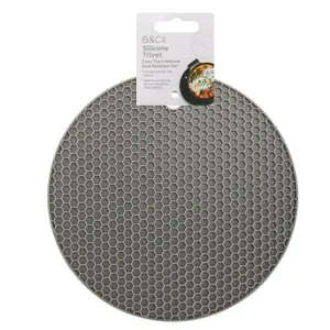 Air Fryer Liner Round Silicone Trivet Accessory Reusable Non Stick Grey