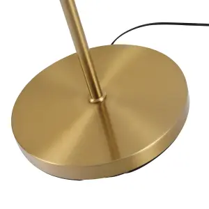 HOMCOM 2 Glass Shade Floor Lamp Metal Pole Modern Decorative Floor Switch Gold